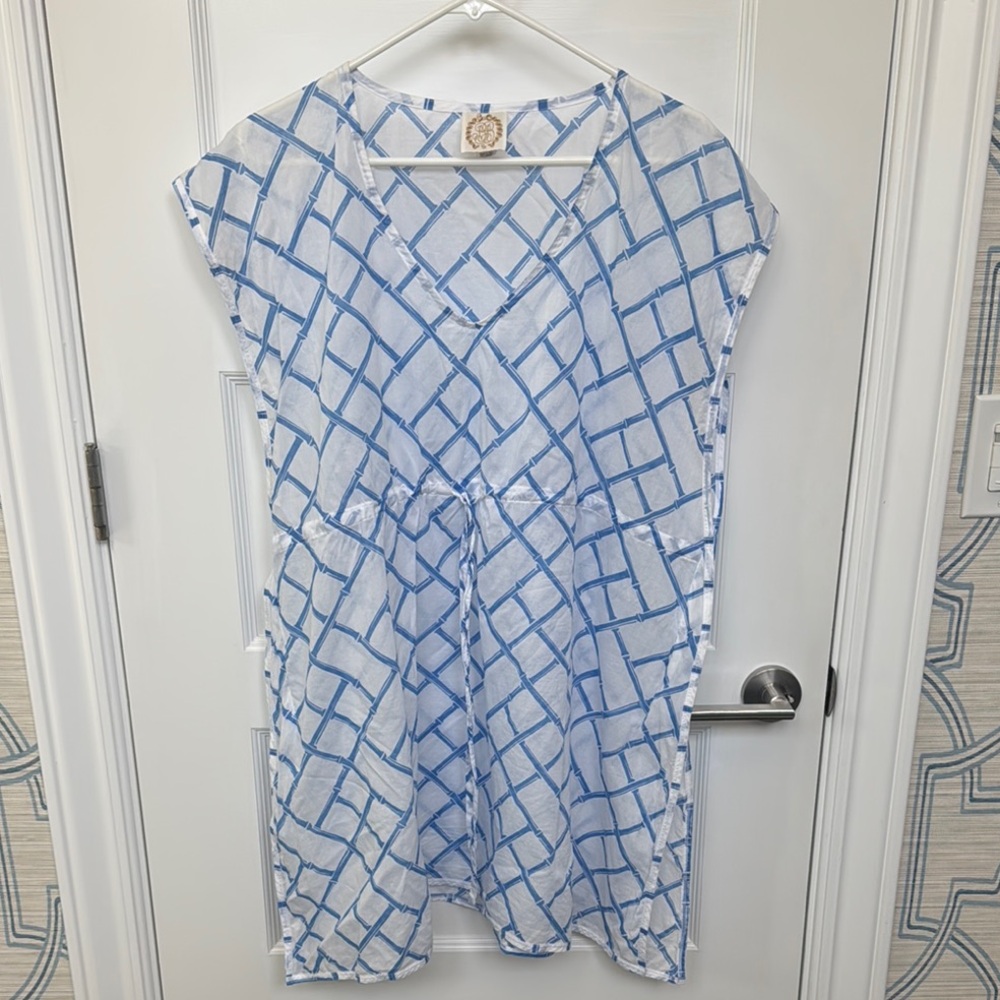 The Beaufort Bonnet Company Blue and White Swim Coverup